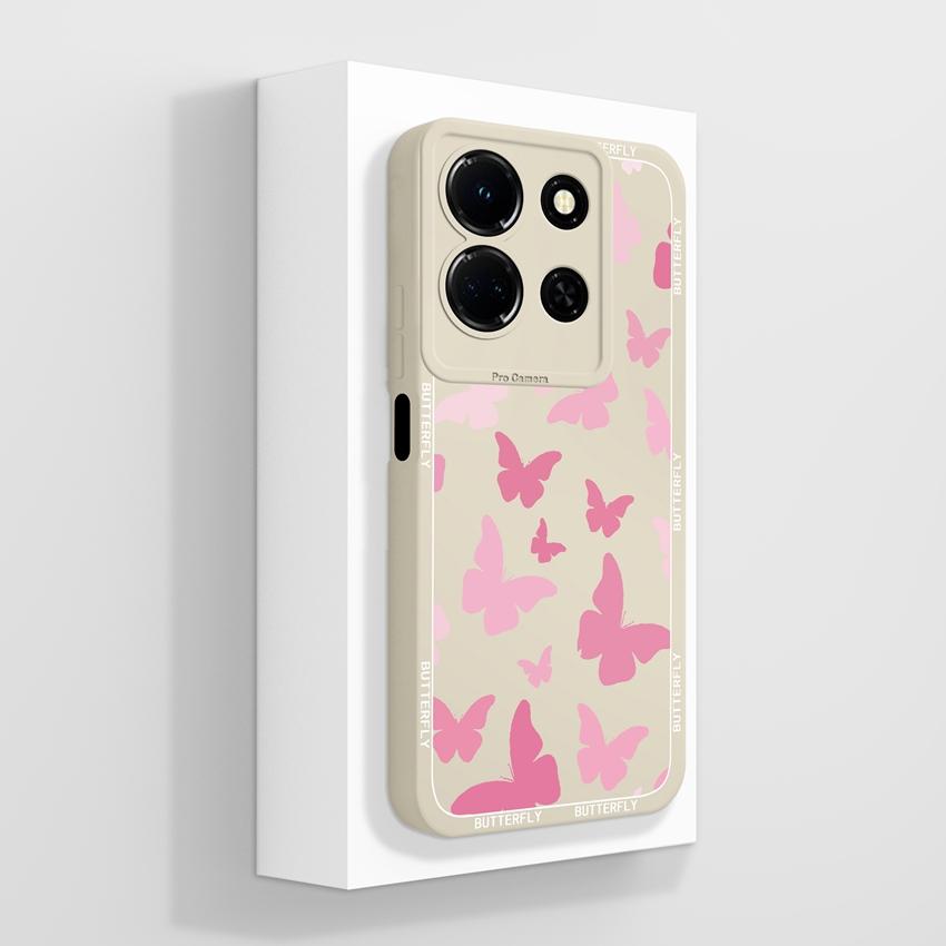 For Infinix Note 30 40 50 Pro Plus 50S 50x Beautiful Crystal Butterfly Phone Cases Screen Protector Liquid Silicone Dustproof Shell For Infinix Casing