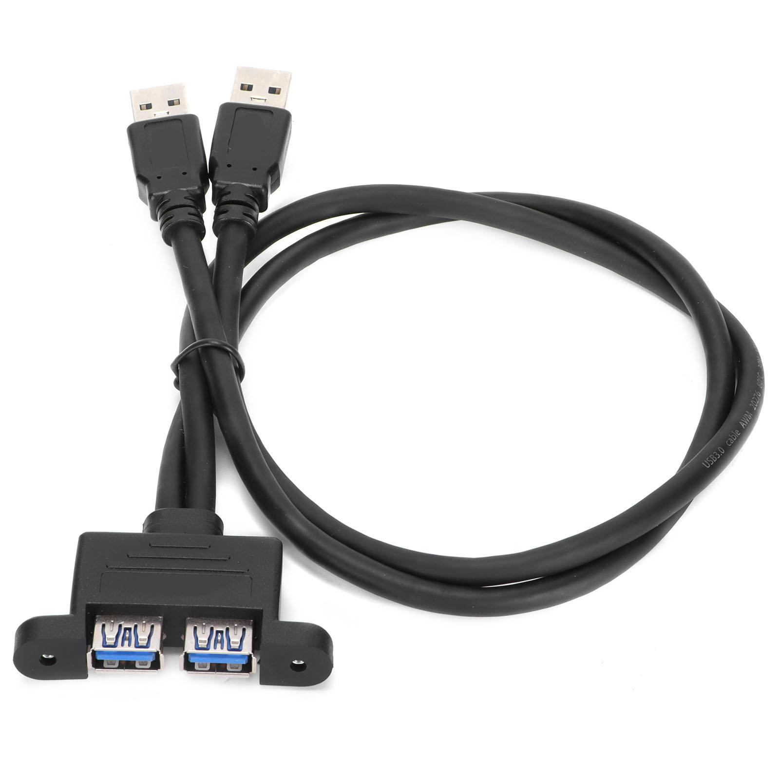 

Удлинительный USB-кабель с двумя портами, внешний перегородчатый кабель-переходник с отверстием для ушного винта 50 см 50cm / 19.7in