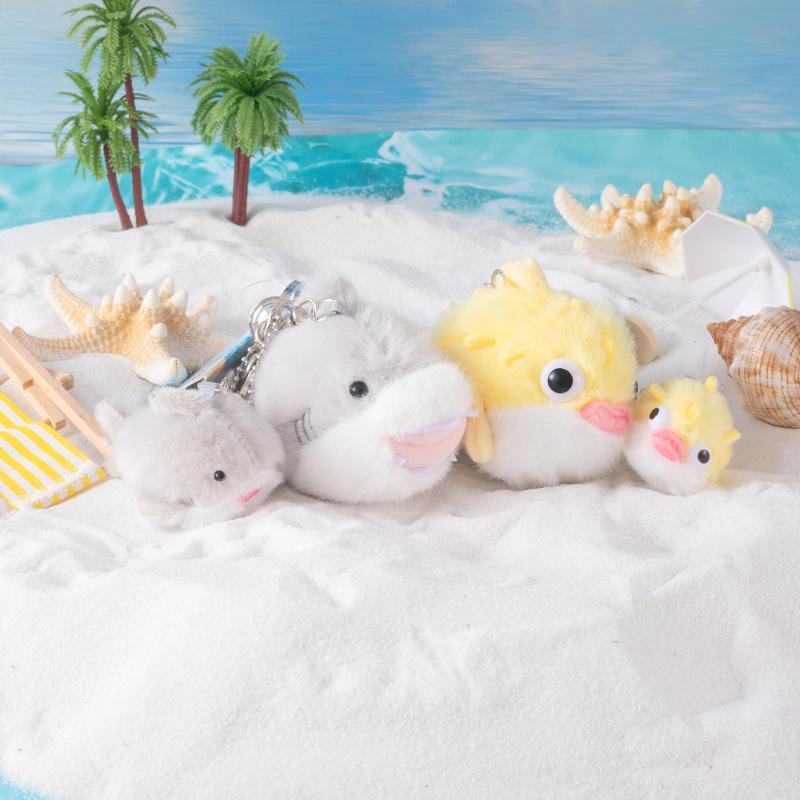 Kawaii Mom Baby Animal Plush Doll Pendant Cute Octopus Starfish Clownfish Dolphin Killer Whale Turtle Shark Seal Keychain Decor