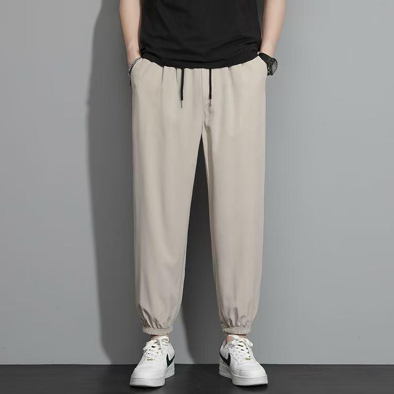 Summer Thin Ice Silk Men's Casual Pants Straight Trend Versatile Loose Sports Casual Pants Men's Clothing