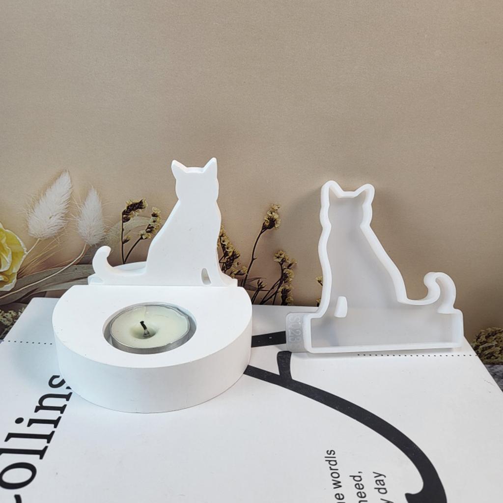 Cat Resin Molds Dog Silicones Molds for Making Tealight Holder Decorations Holiday Gift Room Decorations DIY Craft
