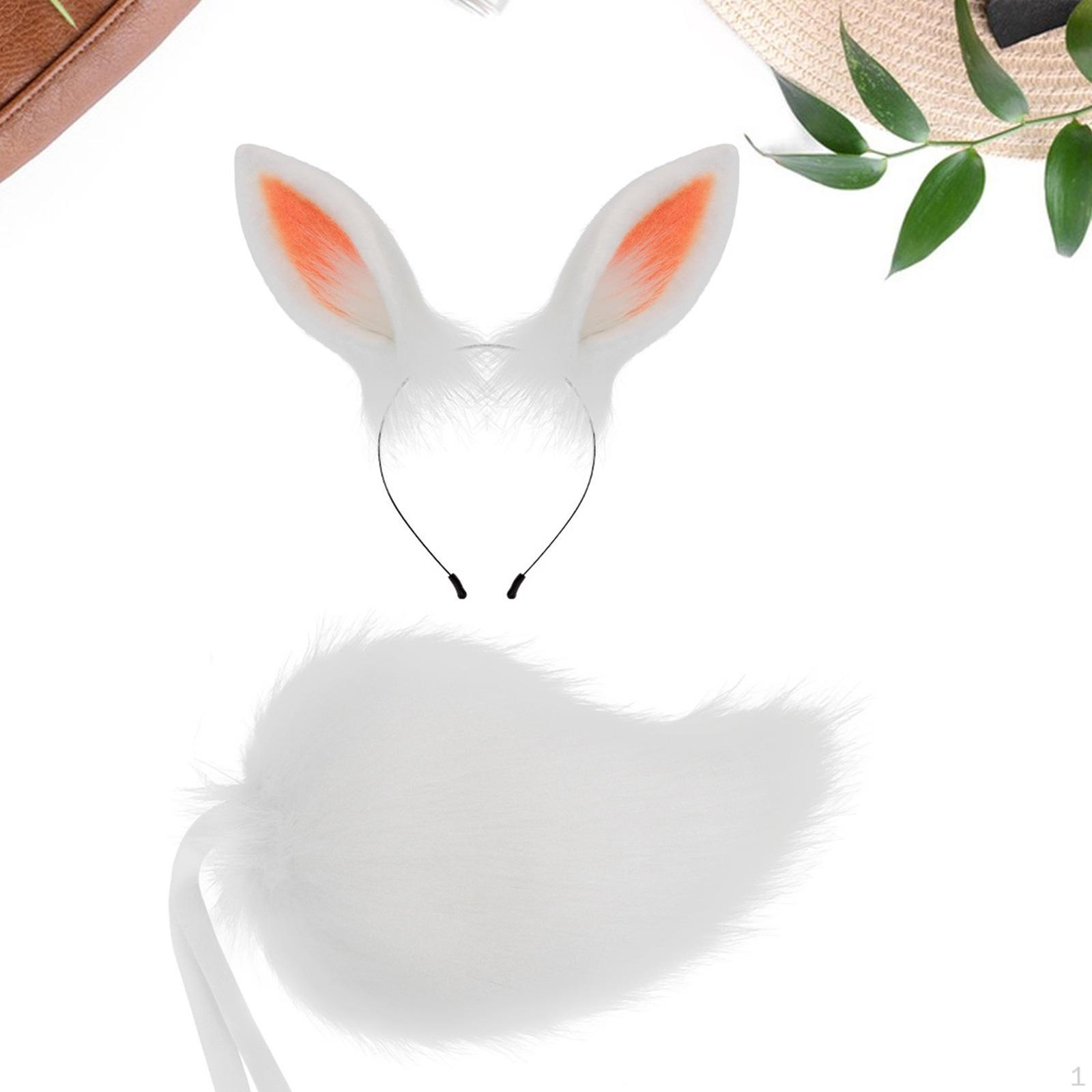 

Кроликові вушка та хвостик тварини для тематичних вечірок Рольова вечірка Хеллоуїн