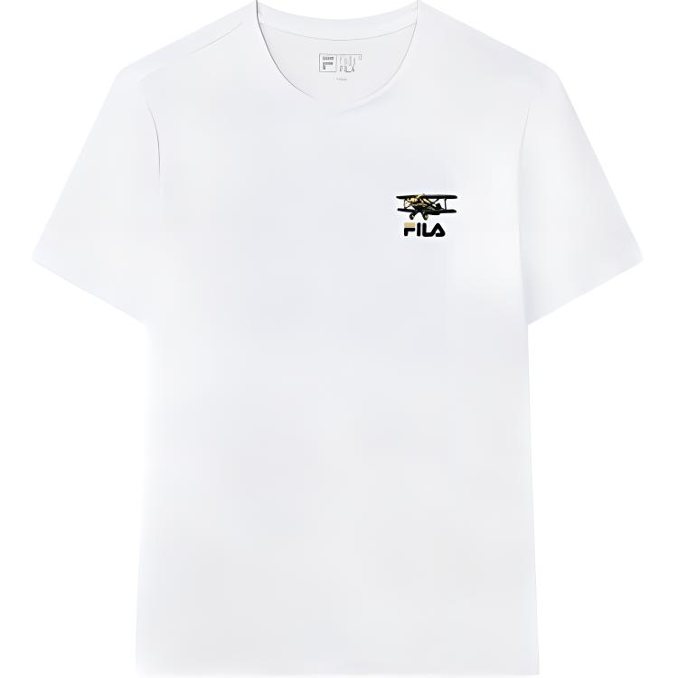 Fila Fun Logo Print Sport Round Neck Short Sleeve T-Shirt Men Tops White F11M138151FWT