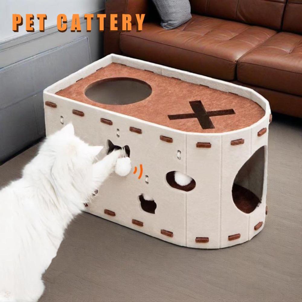 Felt Cat Bed All-in-one Cat Castle House Japanese Style Cat House  Four Seasons