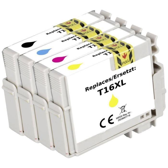 Cartouche d'encre RENKFORCE compatible Epson 16XL (C13T163640) - Noir, Cyan, Magenta, Jaune