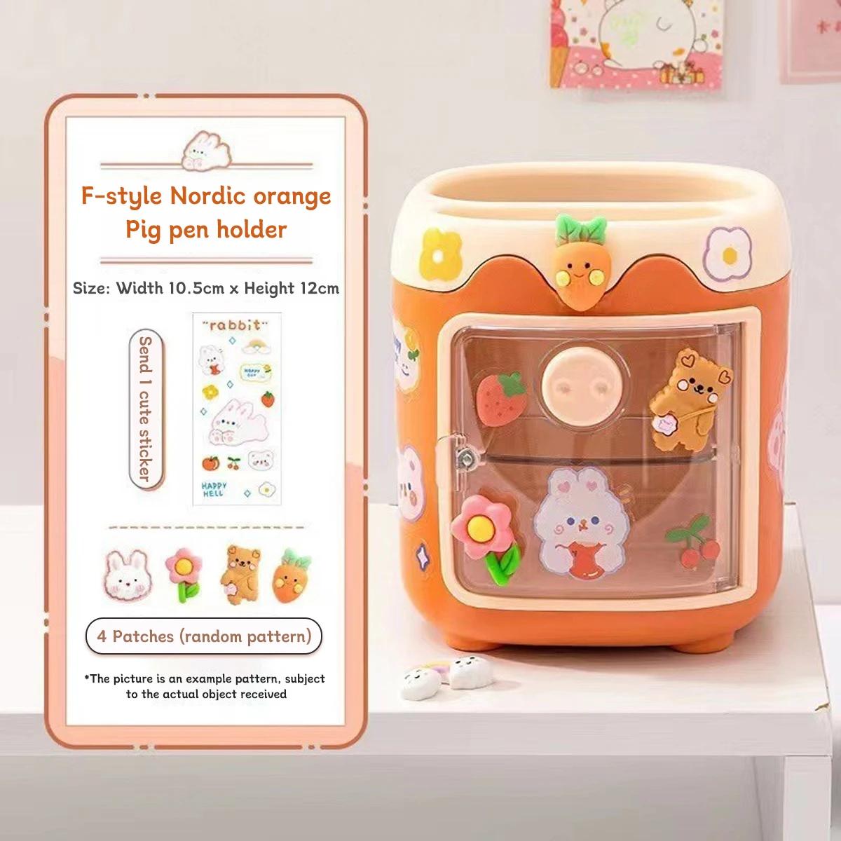 

Cartoon Creative Pen Holder Cute Multi Grid Pencil Bag Nordic Pen Holder Back To School Pencil Case Student Office Stationery