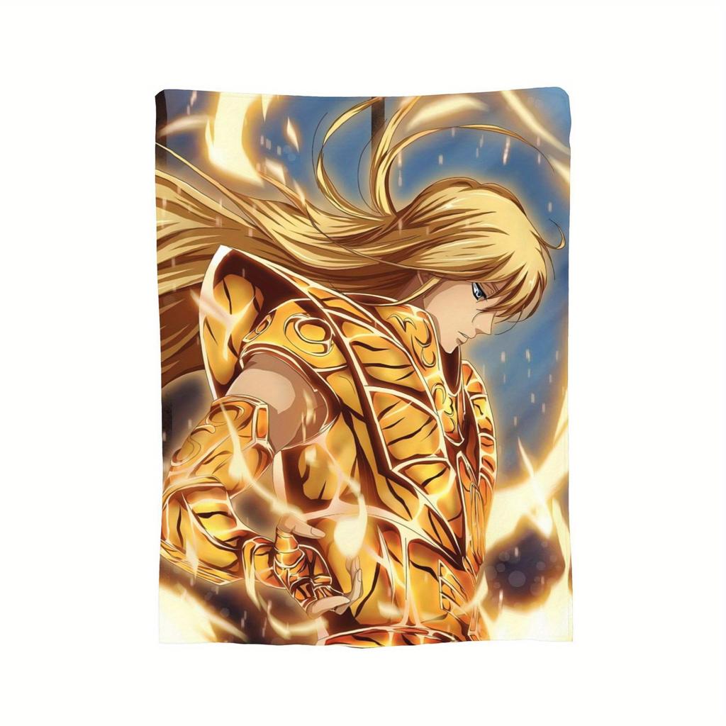 Golden Saint Shaka De Virgo Flannel Printed Blanket Suitable for All Seasons Suitable for Living Room Office Sofa and Travel