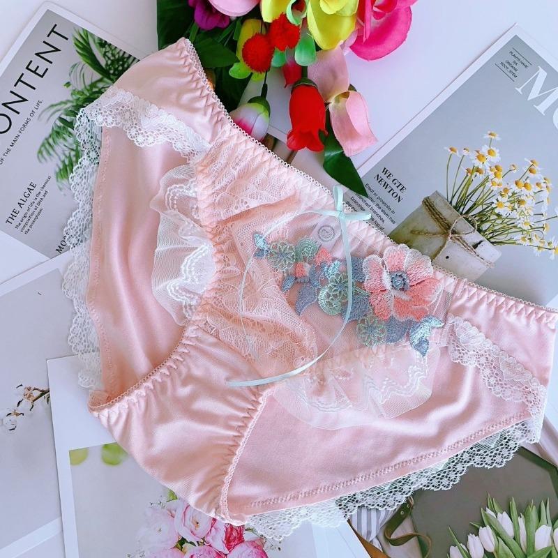 Lenjerie intimă masculină japoneză Lolita pentru bărbați, dantelă brodată, chiloți, crossdress, Sissy, lenjerie gay, plasă transparentă, dulce, cu volane