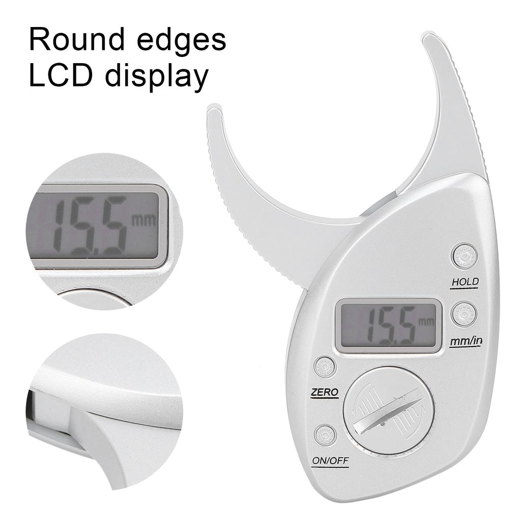 Portable Skin Fat Caliper LCD Display Skin Muscle Tester Battery Powered Fat Measurement Device