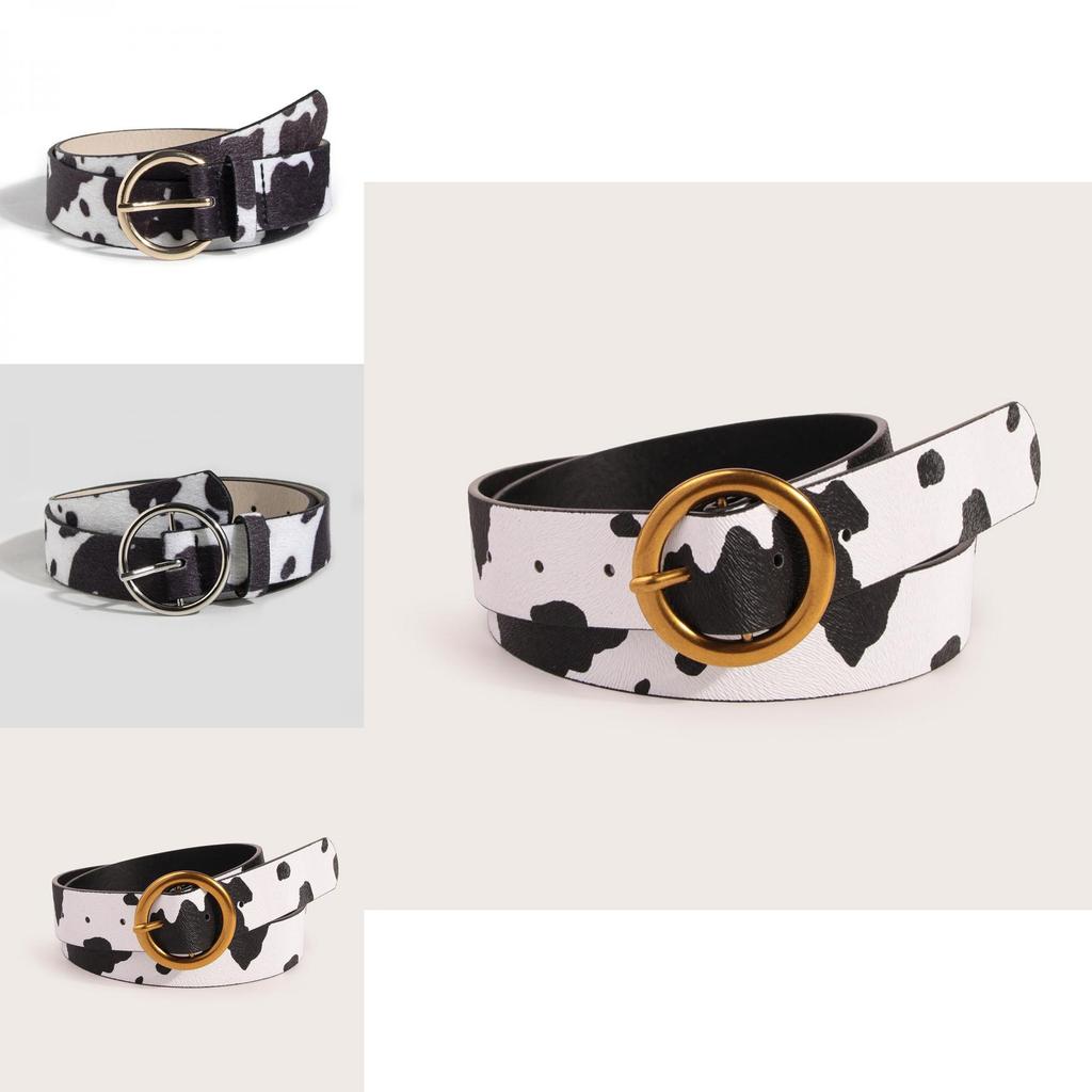 Animal Print Leather Belt For Women With Metal Pin Buckle For Casual Jeans Fashion