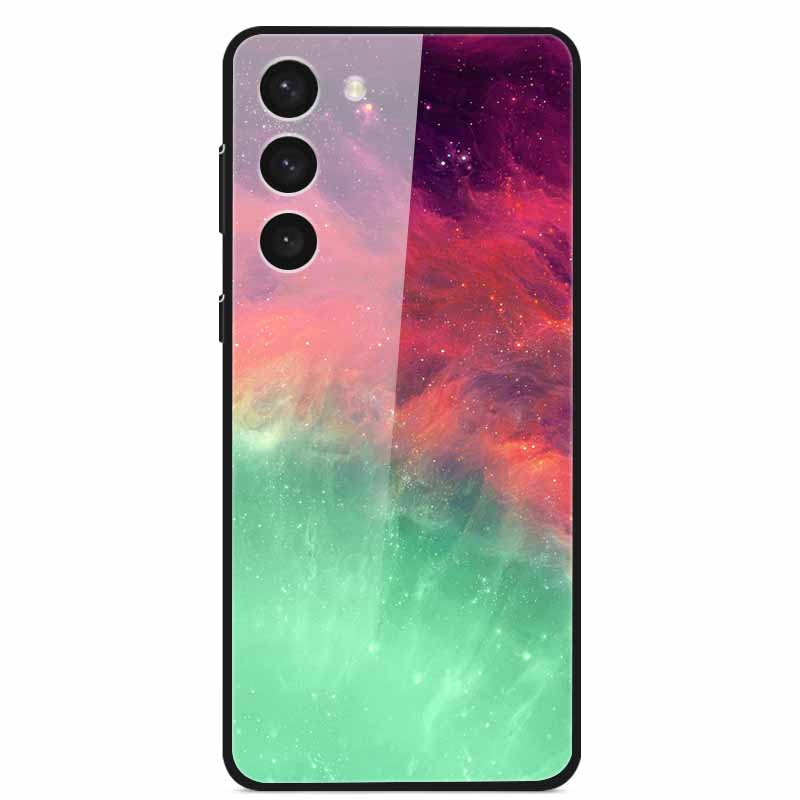 Tempered Glass Case For Samsung S23 Plus 5G Cover Galaxy S 23 Space Hard Back Coque For Samsung S23 Ultra S23+ Bumpers Funda Cat