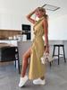 European & American Style Sleeveless Tie-Waist Denim Dress