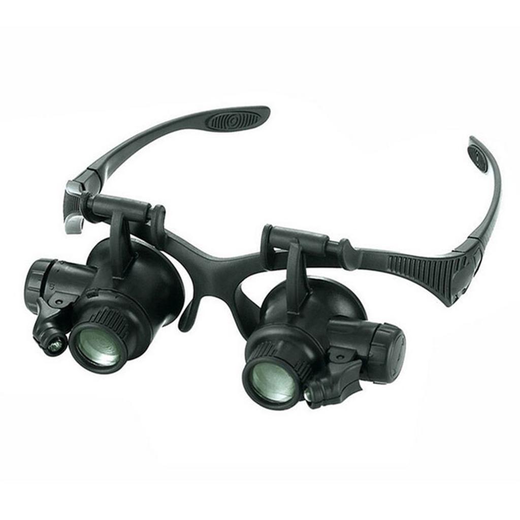 Magnifier High Zoom Headband Eyewear Magnifying Glasses 2 LED Illuminated Magnifier Watch Repair Glasses