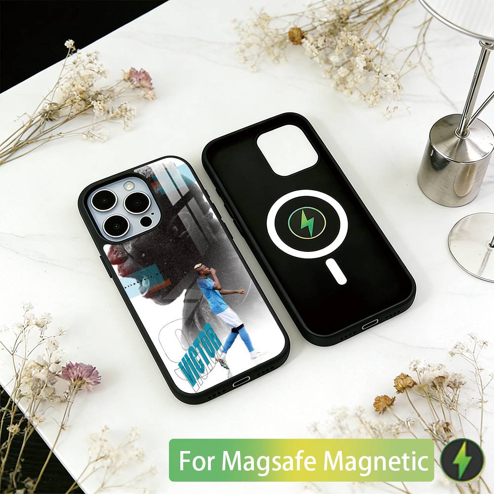 Football V-Victor O-Osimhen Phone Case For iPhone17,16,15,14,13,12,11 Plus,Pro Magnetic For Magsafe Wireless Charging