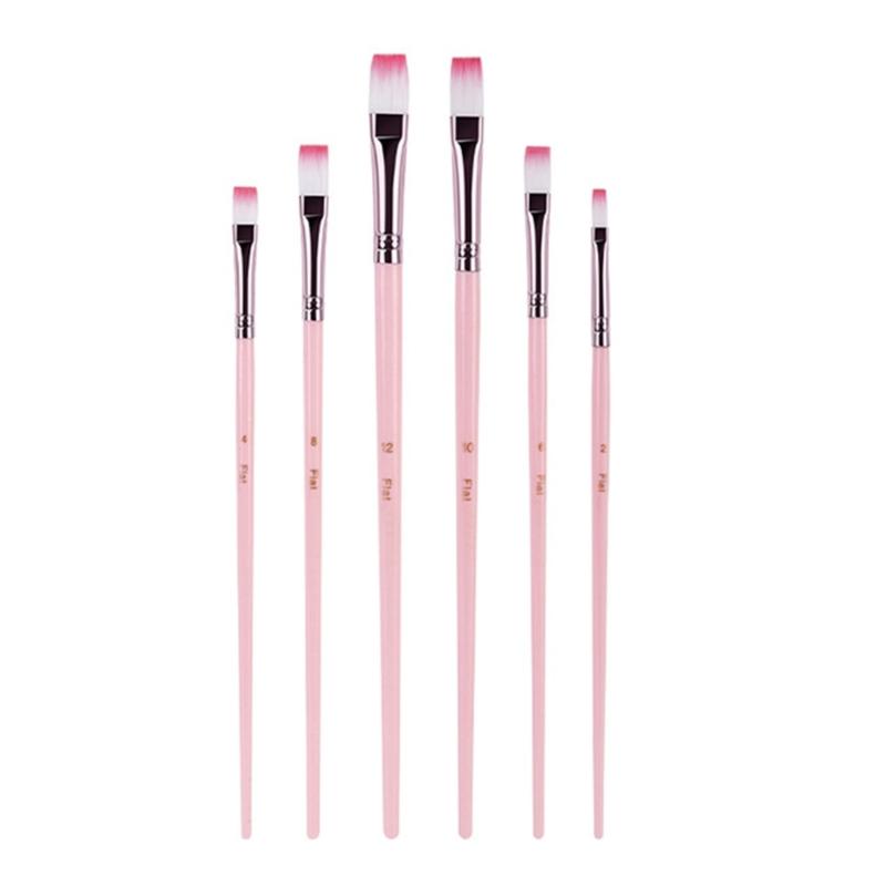 6 Pcs Watercolor Paint Brushes Nylon Hair Painting Brush Art Supplies Watercolor Painting Tool for Artists Students