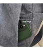 Borsa Tote in Velluto a Coste di Grande Capacità in Stile Giapponese 2025 - Borsa a Mano Versatile per Studenti, Uso Monospalla e a Tracolla