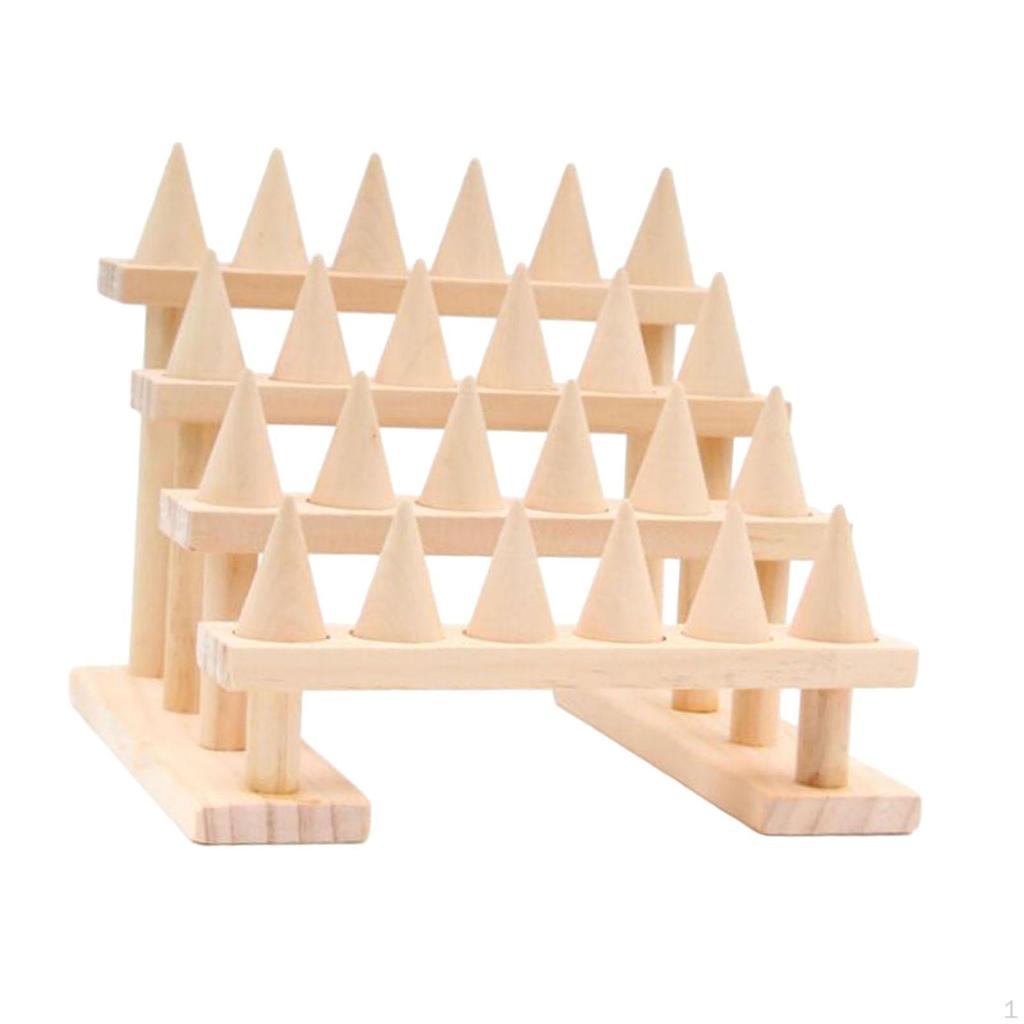 Holzring -Displayhalter Fingerständer Elegant Damen Bequem Minimalistisch Organizer Schmuckständer