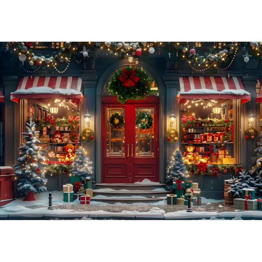 Christmas Candy Toy Store Christmas Tree Gift Theme Banner Background Birthday Party Decoration Photography Background Cloth 5