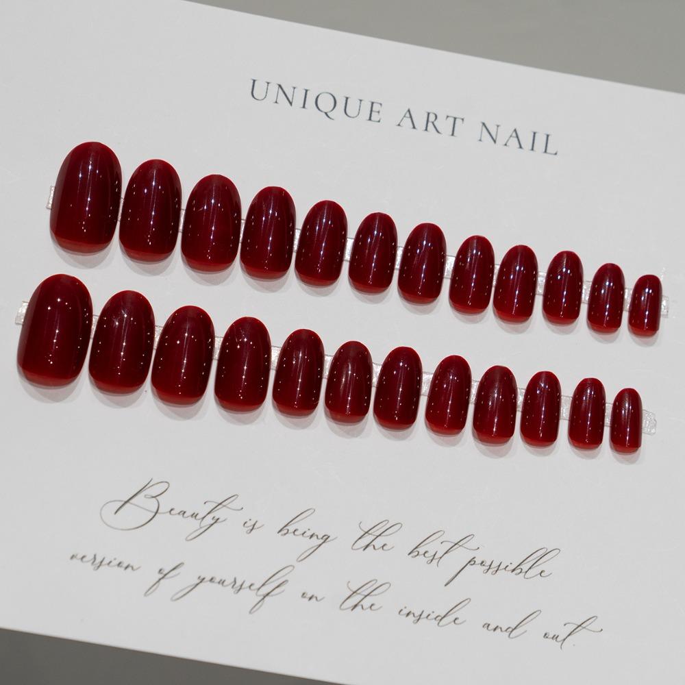 Valentine's Day Almond Fake Nails Wearable Manicure Nail Tips Fashion False Nail  Girl