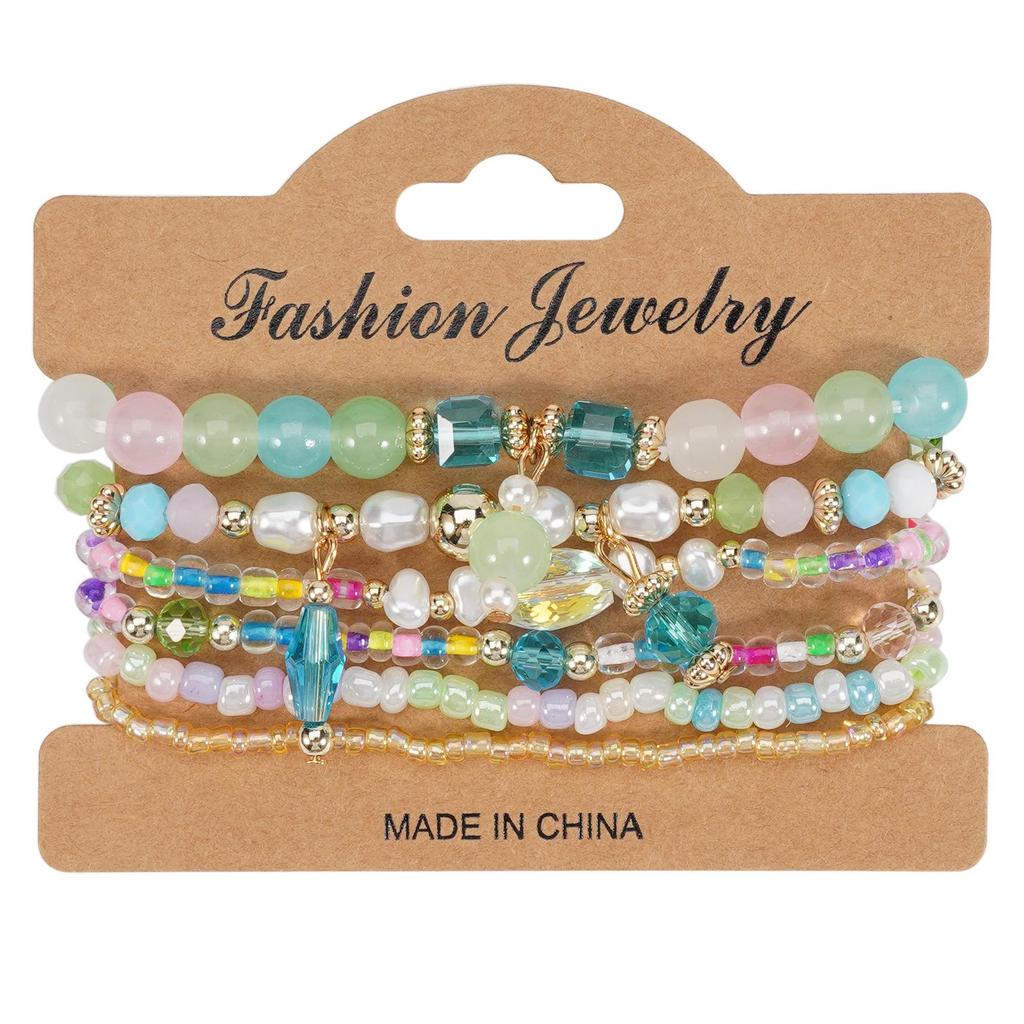 Bohemian Handmade Beaded Women's Bracelet Set - 6 Romantic Pieces