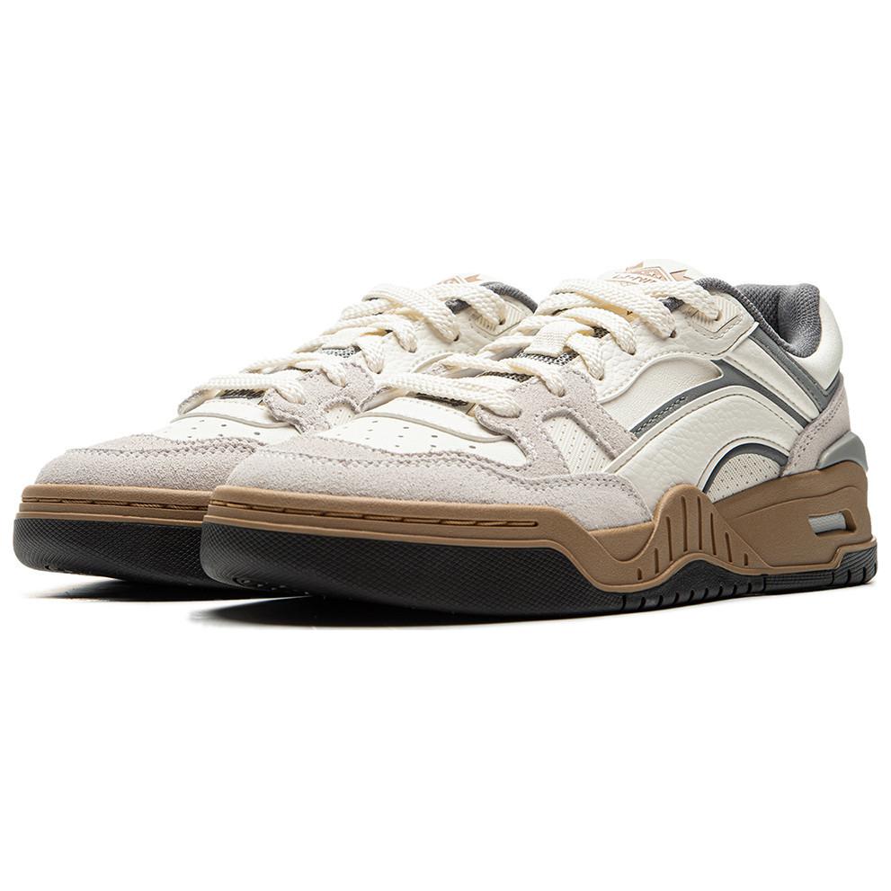New LiNing Moon White 2.0 Anti Slip And Wear Resistant Breathable Low Top Skateboard Shoes Women's Ecru AGCU276-10