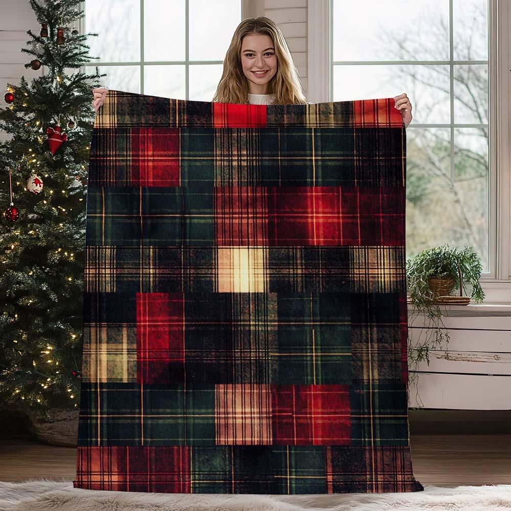 Christmas vintage snowman digital-printed polyester Bedroom velvet flannel cover blanket Fleece sofa cover blankets for beds