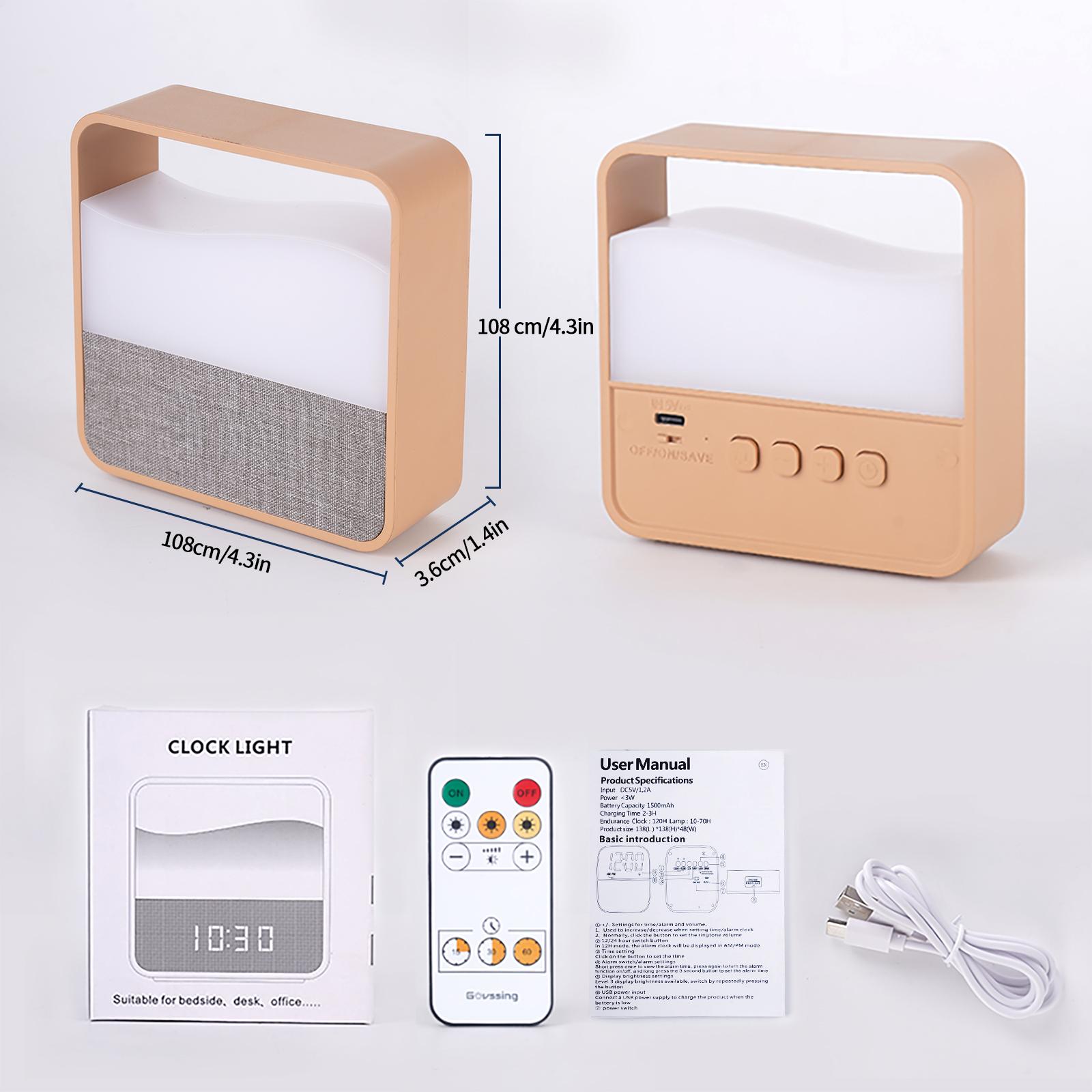 

Rechargeable alarm clock night light with Remote Kids Sleeping Lamp For Bedroom Room Decor Camping Lights Creative Business Gift 1pc