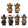 Autumn Themed Desk Cattle Ornament Set of 2 Durable Resin Sculptures Farmhouse Seasonal Shelf Decoration