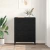 Sideboard In Black Oak Look 69.5 X 34 X 90 Cm Engineered Wood
