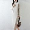 Women Sweater Dress 100% Wool MODERN NEW SAGA Turtleneck Knit Long Pullover Winter Jumpers Wool Long Dress Female