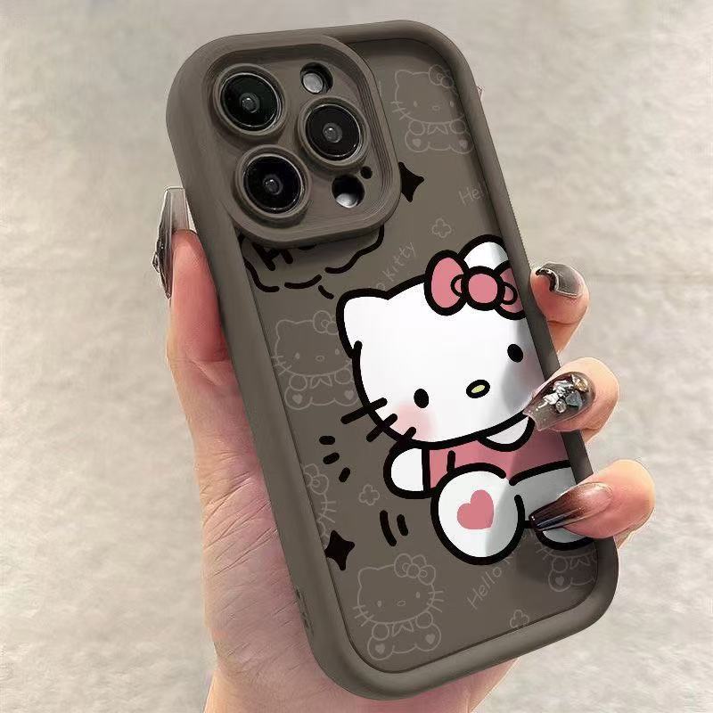 The new KT cat is suitable for iPhone13/14/17ProMax mobile phone case 15pro Apple 12 cute 11E Japan and Korea