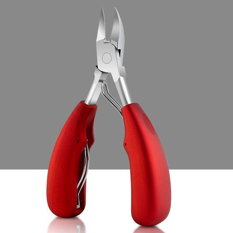 Professional Toe Nail Clippers Ingrown Toenail Cutter Thick Nail Dead Skin Remover Sharp Curved Blade Plier Pedicure Nail Tools красный