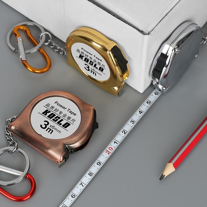 Compactly 3Meter Carbon Steel Measuring Tape with Carabiner Lightweight ABS Housing For Precise Measurement Tool
