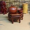Hand Carved Hexagon Wood Base Teapot Stand Wooden Display Stand Display Base Rack  Living Room