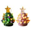 Mini julgransprydnad i harts med LED-ljus för högtidsdekorationer, Bords- och hyllaccent för säsongsbetonad heminredning