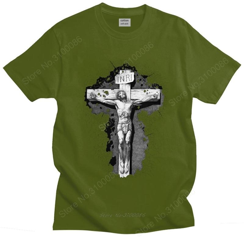 Classic Fashion T Shirt Jesus Cross God Tshirt Unisex Short Sleeve Christian Religious Faith Casual Tshirt Soft Cotton Tee Tops