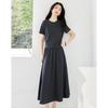 Women's Pleated Short Sleeve Shirt & A-Line Skirt Set