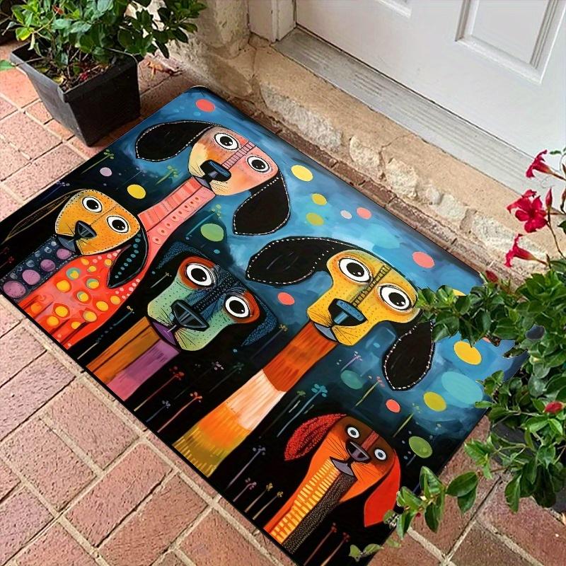 1Pcs Anti Fatigue Kitchen Rugs Playful Puppy Print Waterproof Non-Slip Thick Cushioned Kitchen Mat Heavy Duty Comfort Standing Mat forKitchen Bathroom