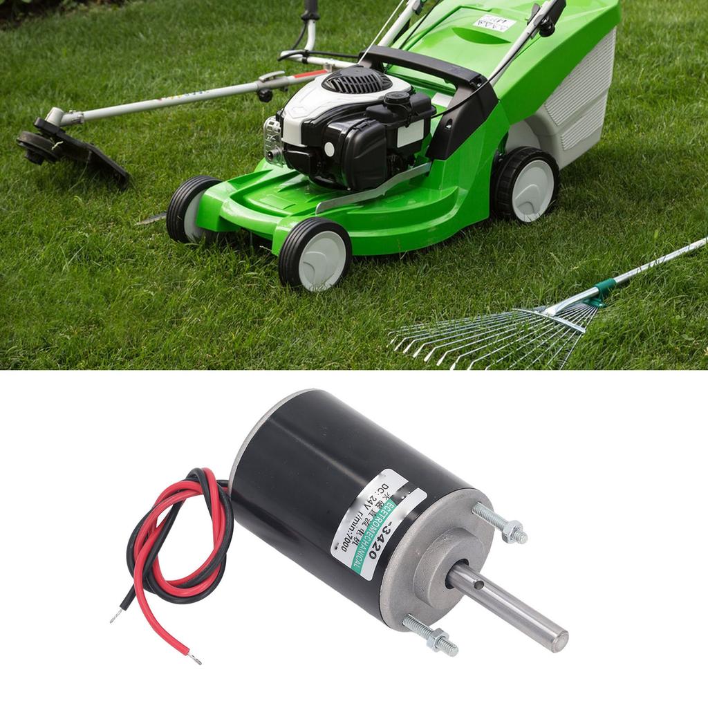 DC 24V Permanent Magnet DC Motor 30W 3420 High Speed Permanent Magnet DC Motor CW CCW Low Noise 7000RPM Black