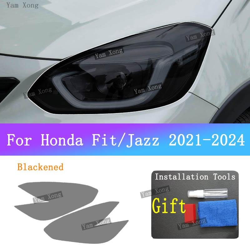 For Honda Fit GK5 Jazz -2024 Car Exterior Headlight Light Black Anti-Scratch Film Front Lamp TPU Transparent Protective Film