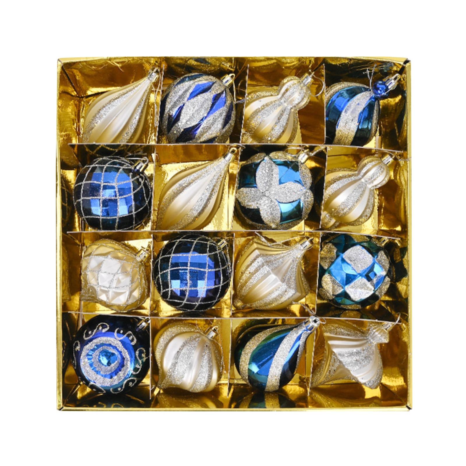 

16 шт. Рождественские украшения Расписной набор рождественских шаров Украшения для рождественской елки One Size