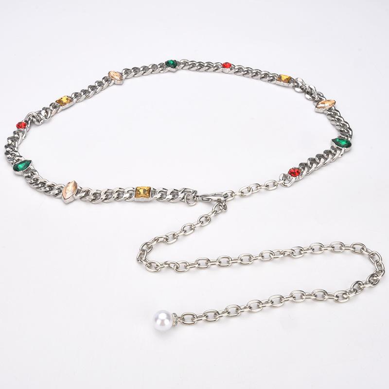 

Бриллиантовая цепочка на талию для женщин Европейская и американская металлическая женская модная стразовая отделка талии Модная элегантная универсальная роскошная