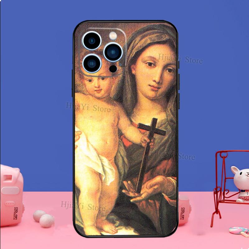 Virgin Mary of Hope Catholic Religious Art Case For iPhone 16 15 13 12 11 14 Pro Max Plus XR XS Max X 12 13 Mini Cover Shell