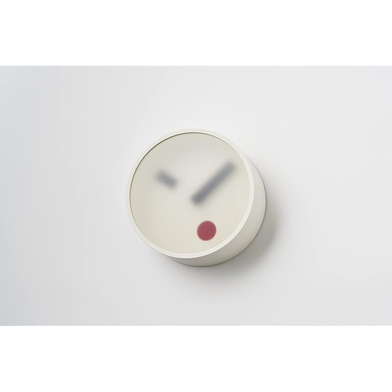 Lemnos Analoge Wanduhr, Kehai, Gips Aluminium, Weiß, KM22-01 WH, Durchmesser 130 mm x Dicke 55 mm