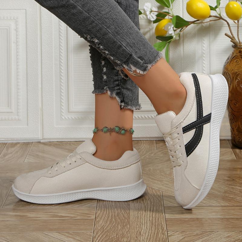 Mode Dambadskor 2025 Vår Casual Damsneakers Plattform Kvinna Ny Randiga Löparskor Bekväma Vulkaniserade Skor