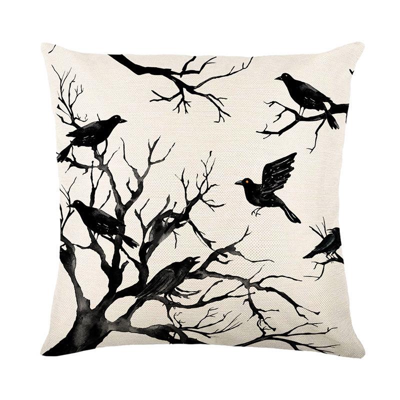 Spider Element Horror Halloween Pillowcase Comfortable Imitation Line Textured Pillowcase HAPPY HALLOWEEN