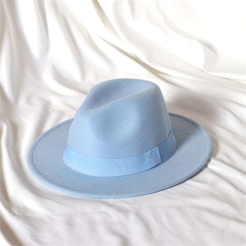 Skórzany Różowy Kapelusz Fedora z Szerokim Rondem Jazzowy Kapelusz Jesień/Zima Klasyczny Elegancki Kapelusz Panama Kapelusz Dżentelmena Sombrero