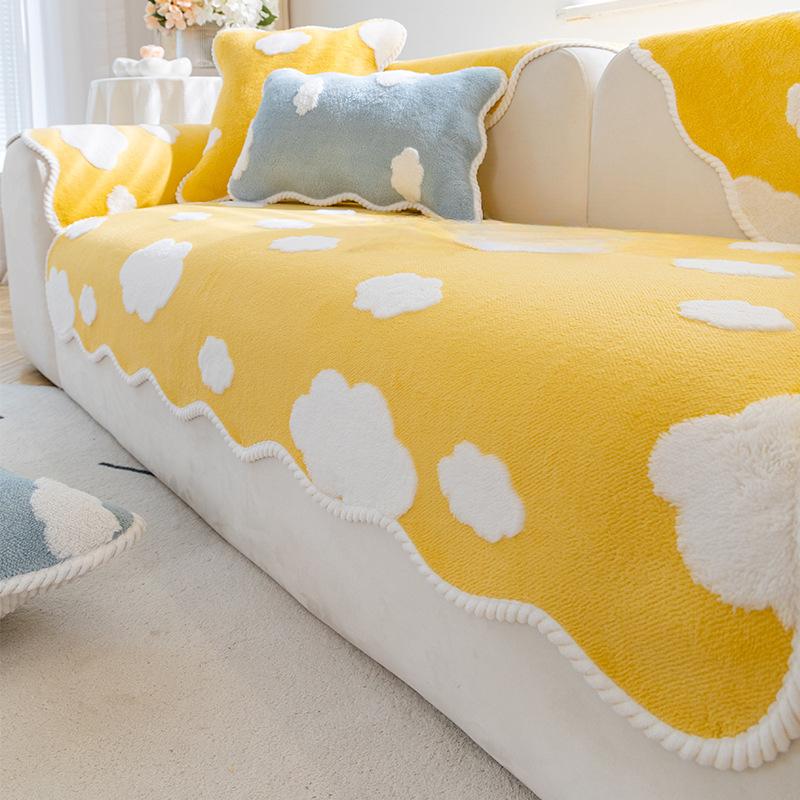 

Подушка для дивана из синели, универсальный простой современный нескользящий чехол для дивана на четыре сезона, плюшевая толстая подушка, тканевый чехол на спинку 70*70