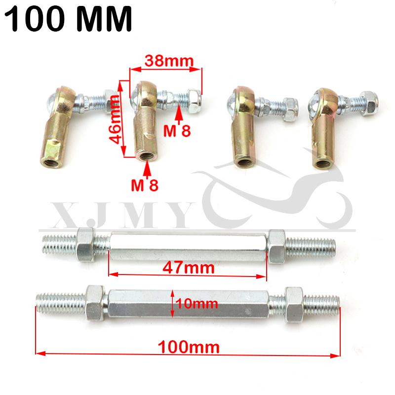1 Pair 90-155mm Steering Tie Rod Kit Ball Joint M8 Ball Joint Bolt Tie Rod For ATV Kart Dirt Bike 4 Wheel Electric Bike