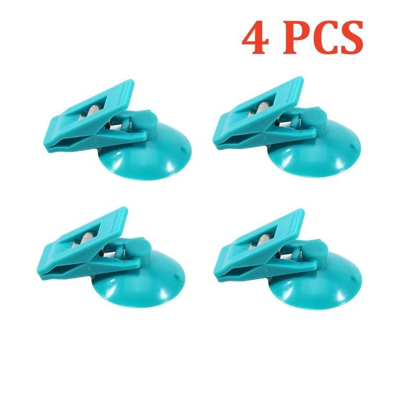 4Pcs Car Interior Window Clip Mount Black Suction Cap Clip Plastic Sucker Removable Holder For Sunshade Curtain Towel Ticket